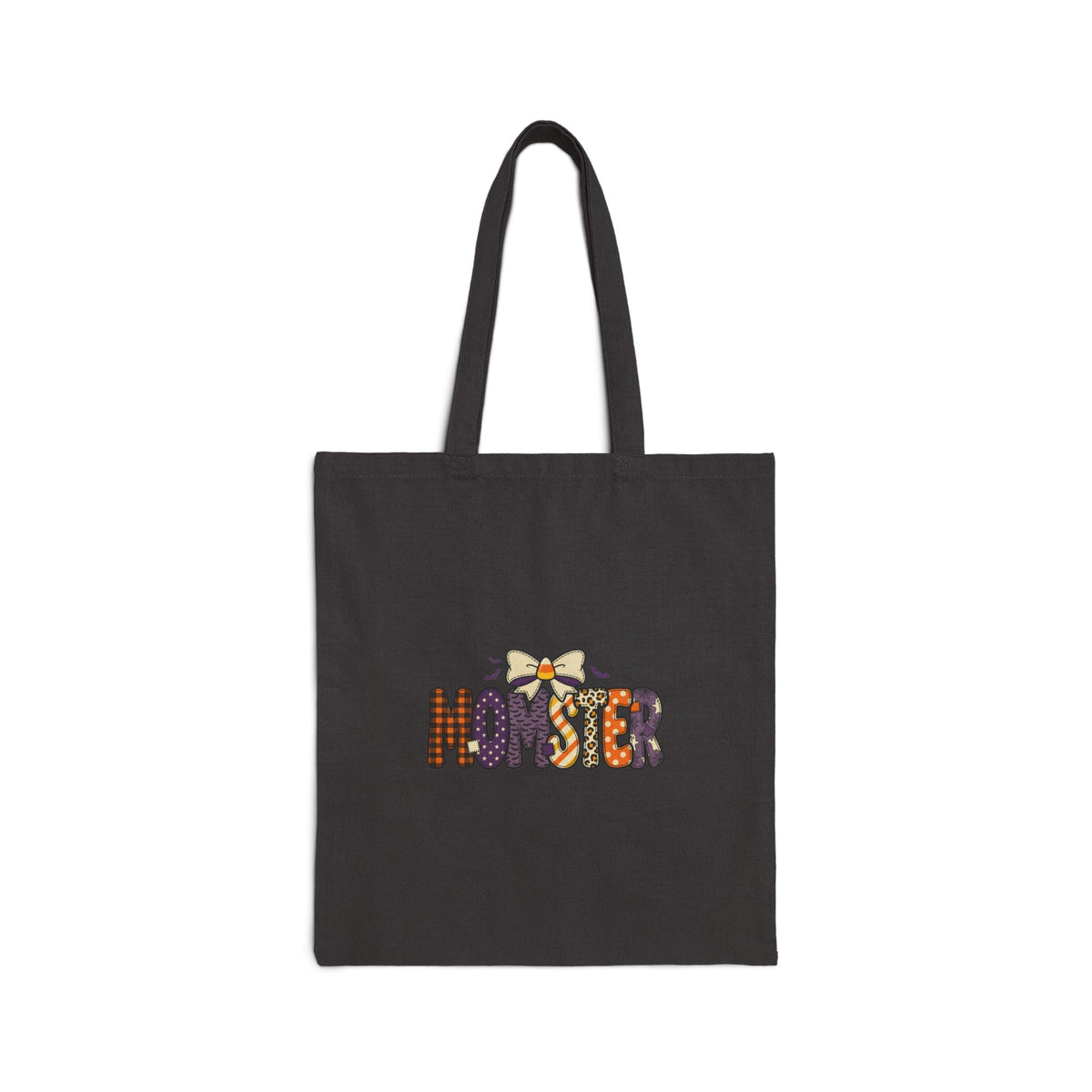 Momster Halloween Tote Bag | Spooky Retro Momster Design, Orange Purple