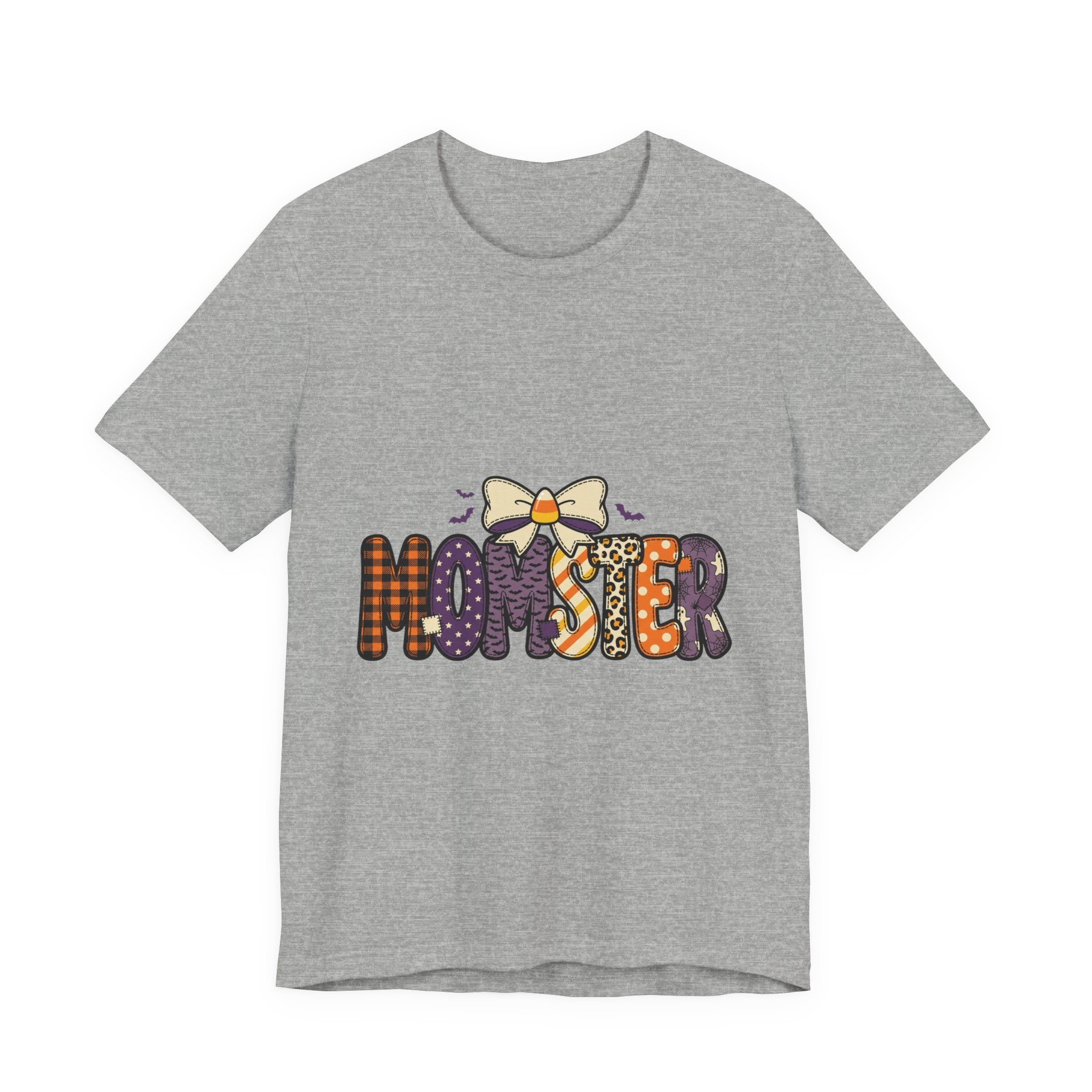 Momster Halloween Mom Tee | Spooky Plaid Bat Lettering
