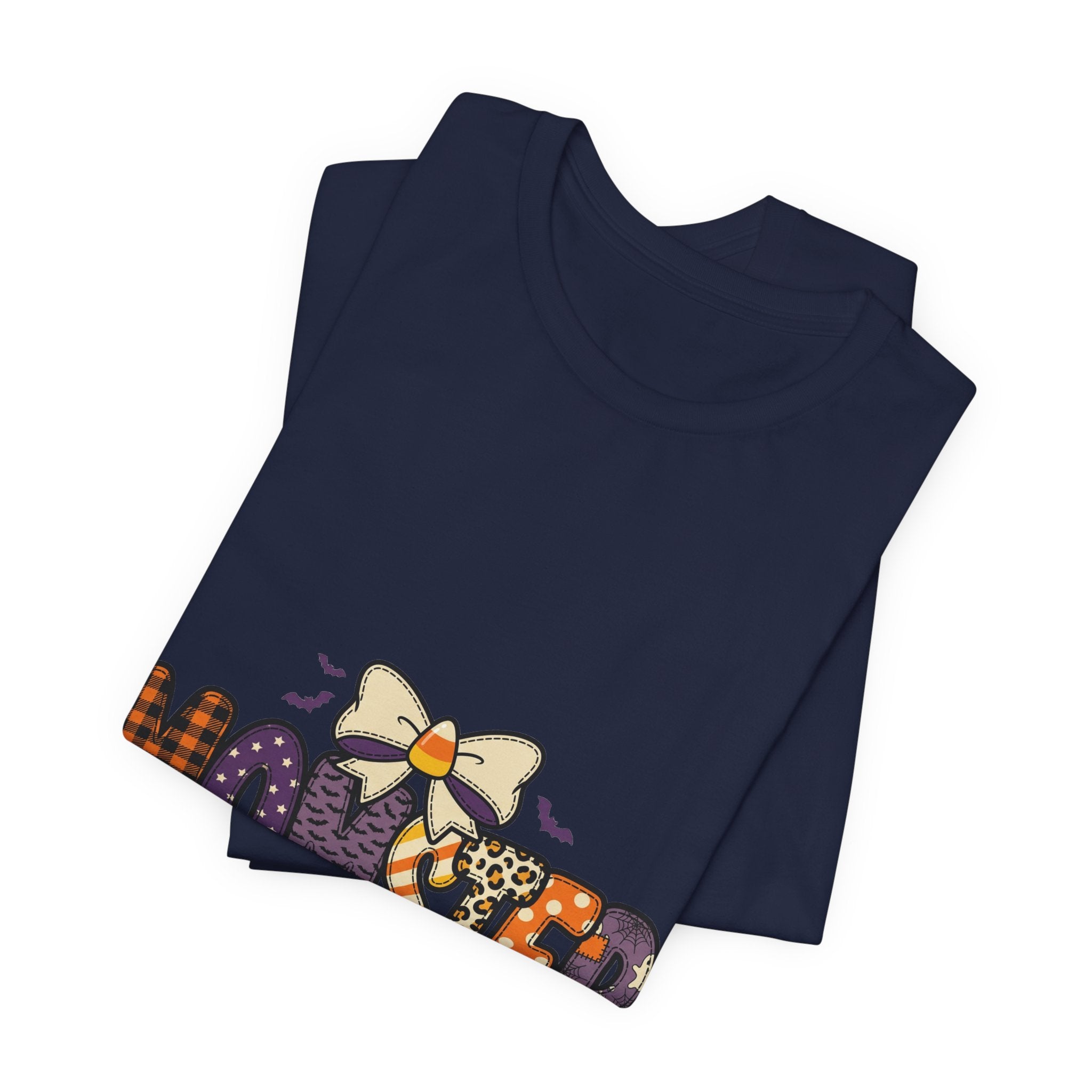 Momster Halloween Mom Tee | Spooky Plaid Bat Lettering