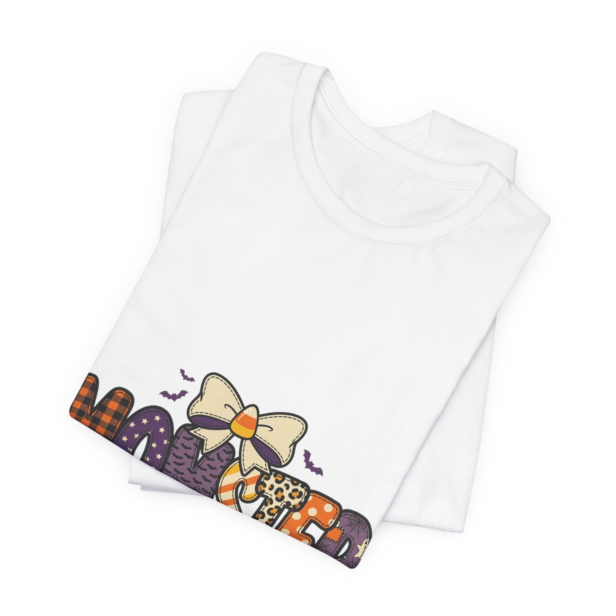 Momster Halloween Mom Tee | Spooky Plaid Bat Lettering